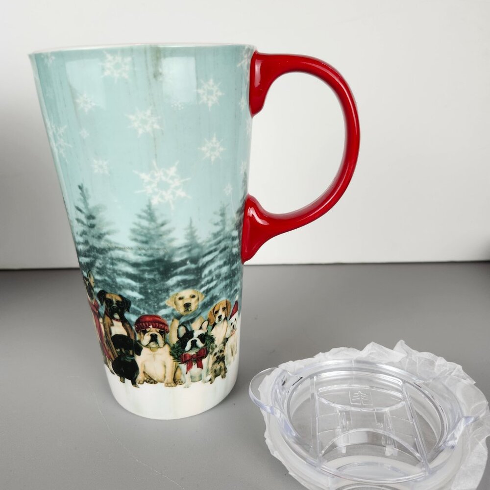 NIB - Evergreen "Royal Pups Holiday" Travel Mug with Lid – Danielle Murray